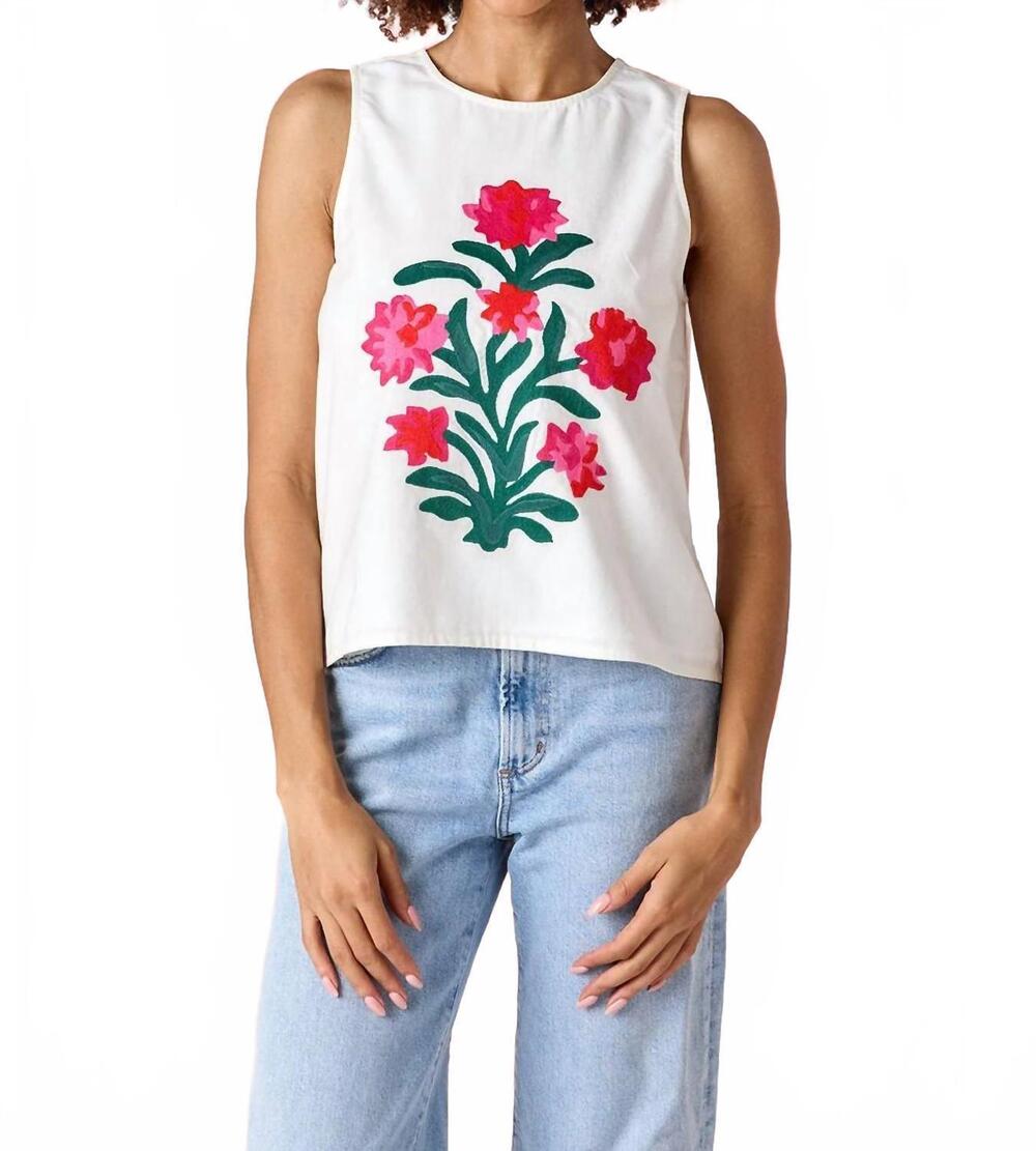 NEW CROSBY BY MOLLIE BURCH elly embroidered tank top in ivory